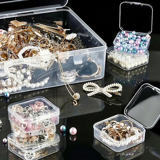 Transparent Plastic Jewelry Box with Buckle Closure