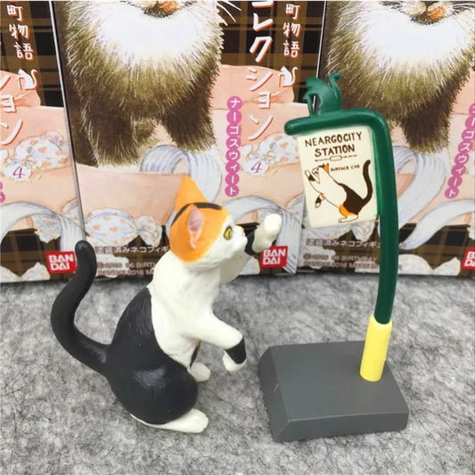 10PCS Simulated Cats Scene Blind Box