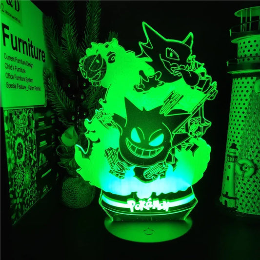 Pokémon Gengar, Haunter, Gastly 3D LED Lamp