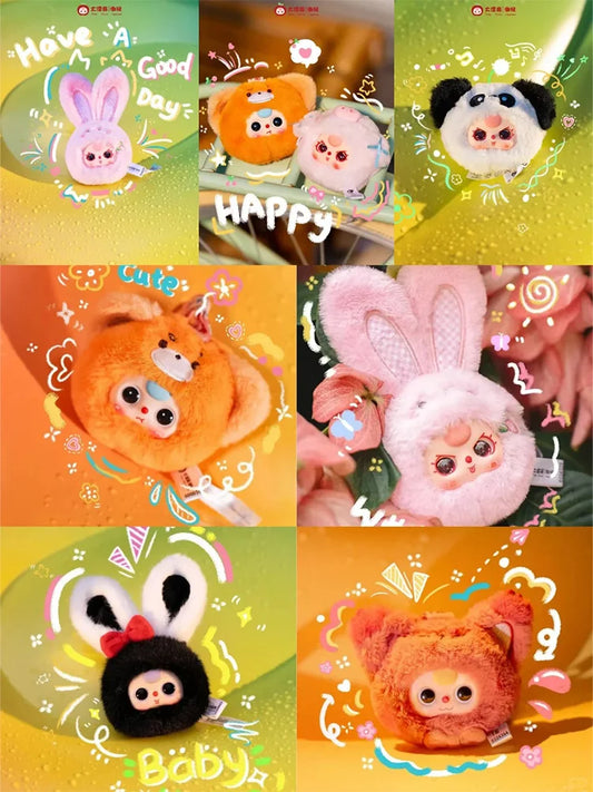 Baby Three Mini Animal Head Plush Blind Box