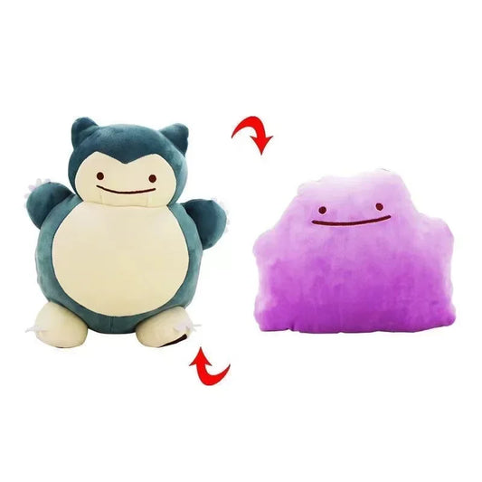 20cm Pokémon Reversible Pillow Cushion - Ditto & Snorlax