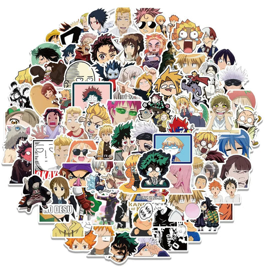 300Pcs Mix Anime Stickers - One Piece, Jujutsu Kaisen, Dragon Ball
