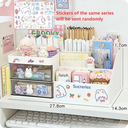Desktop Cosmetic Storage Box Organizer Bunny Drawer
