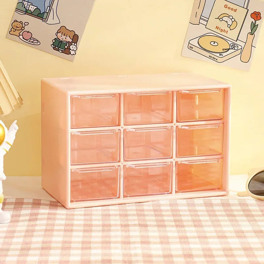 Desktop 9 Grid Storage Boxes Organizer