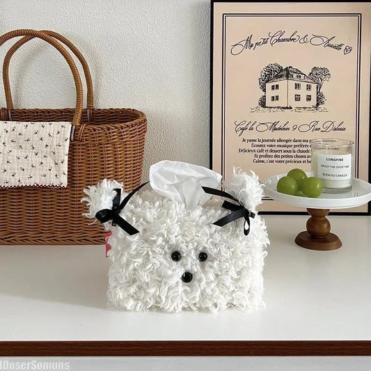 Kawaii Plush Dog Napkin Box