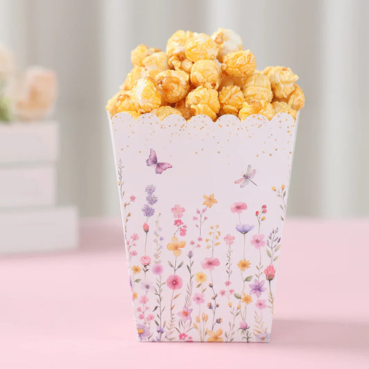 10pcs Wildflower Paper Popcorn Box