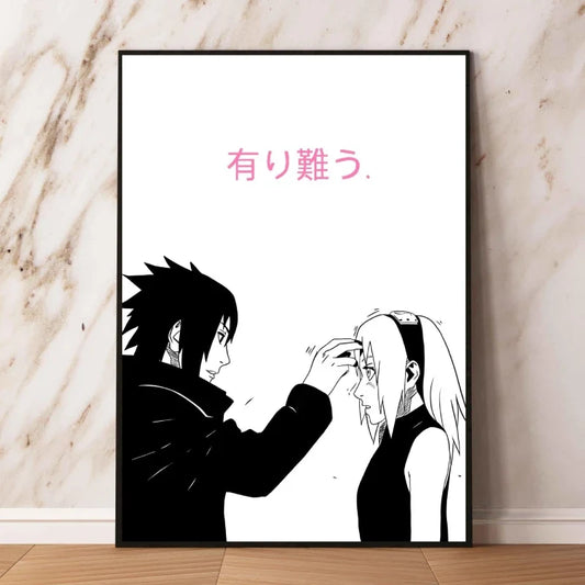 Naruto Uzumaki Black and White Sketch Canvas Poster