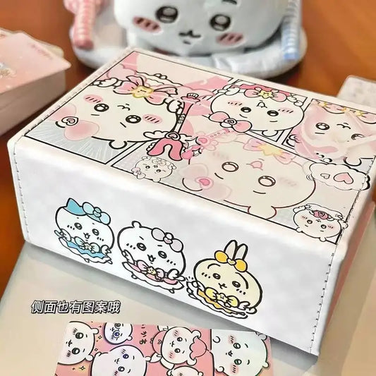 Desktop Storage Supplies - Cute Girl Heart PU Leather Magnetic Flip Card Box