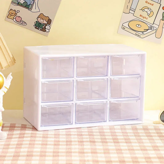 Desktop 9 Grid Storage Boxes Organizer