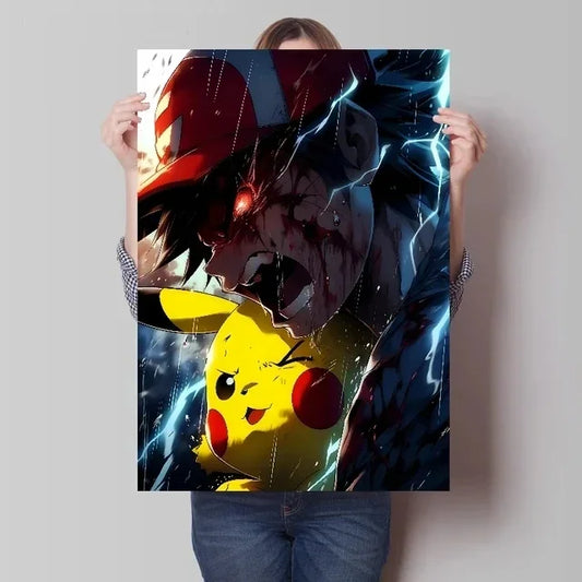 Pokemon Fight Pikachu Canvas Poster